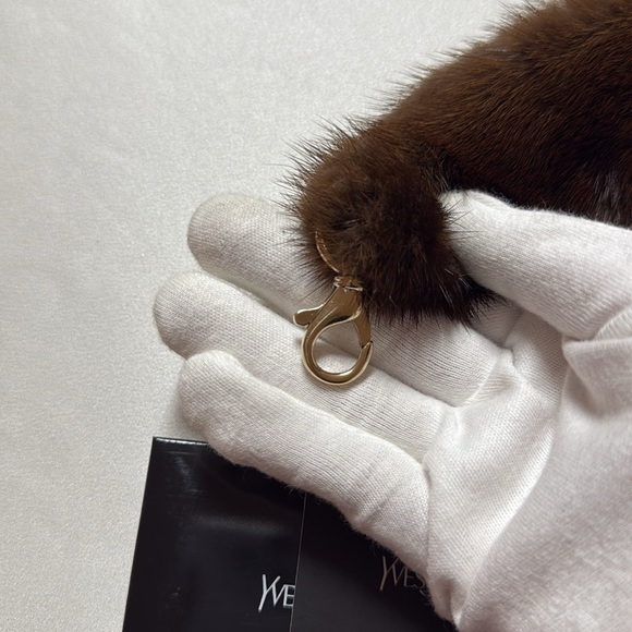 Yves Saint Laurent YSL Mink Fur Bracelet Bag Charm - Picture 10 of 11